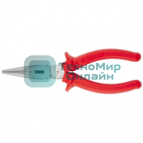 Длинногубцы Matrix Econom, 200 мм, прямые шлифованные, пластмассовые рукоятки