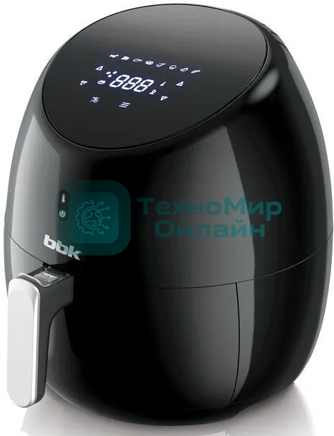 Аэрогриль BBK AF505D черный, 2000 Вт, 5 л, сенсор, 8 программ