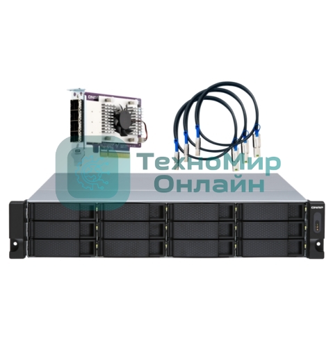 Полка расширения сетевого хранилища без дисков SMB QNAP TL-R1200S-RP SATA 6GB/s JBOD storage enclosure, 12-tray 3,5