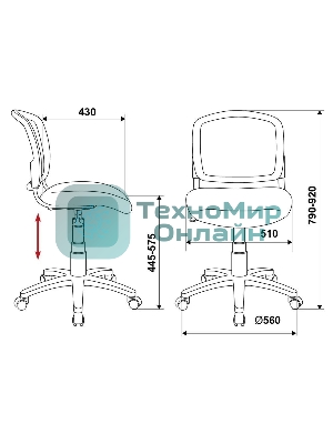 Кресло Бюрократ CH-W296NX/26-24 белый, сетка, 120 кг