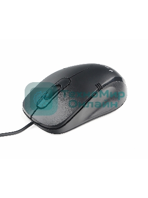 Мышь проводная Gembird MOP-100 черный, 1000 dpi, USB, кнопки - 3