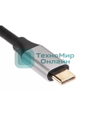 USB-концентратор USB3.1 TypeCm -->HDMI+USB3.0+PD+VGA Alum Grey 4K@30Hz, Telecom TUC055