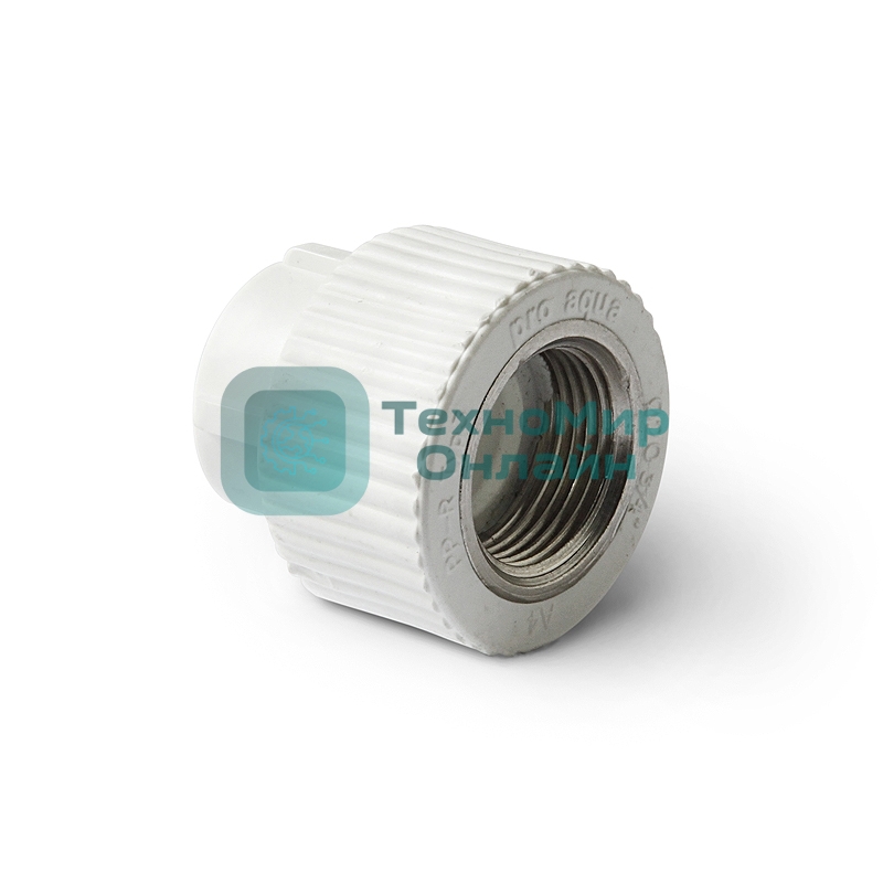 Муфта комбинированная 32 х 1' ВР полипропиленовая PPR белый PRO AQUA