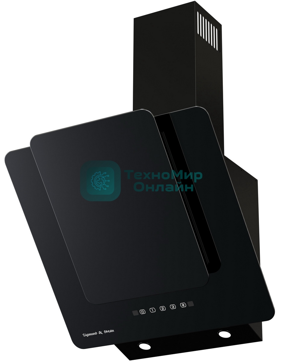 Вытяжка каминная наклонная Zigmund & Shtain K 150.6 B черный, 60 см, 1100 куб. м/ч, 65 дБ
