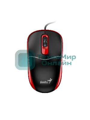 Мышь проводная Genius DX-111 черно-красный, 1200 dpi, USB, кнопки - 3