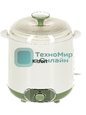 Йогуртница Kitfort KT-2005 20Вт 1б. 1500 мл белый/зеленый
