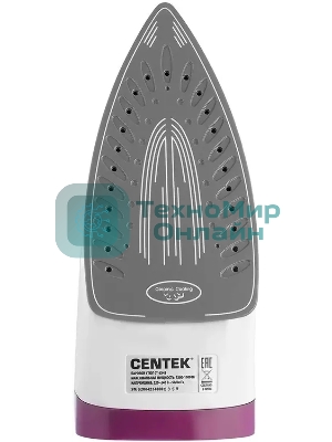 Утюг Centek CT-2348 фиолетовый, 1600 Вт, 20 г/мин, 80 г/мин, 200 мл
