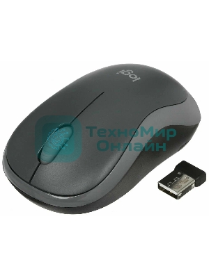 Мышь беспроводная Logitech M186 черный/серый, 1000 dpi, радиоканал, USB, кнопки - 3