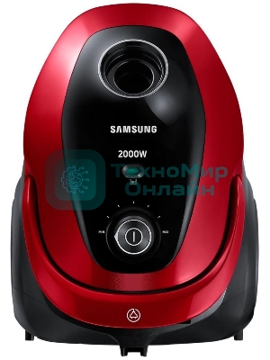 Пылесос Samsung VC20M253AWR красный, 460/2000 Вт, уборка сухая, пылесборник мешок, 2.5 л
