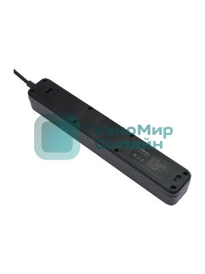 Сетевой фильтр Гарнизон 2.0 Мультипорт EPS-4-U3-B-2, 4 р, 10А, 3xUSB, 2 м, ур.защиты 2+, черный, пакет