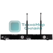 Радиосистема ITC T-521UV UHF двухканальная радиосистема с головным и ручным микрофонами, LCD дисплей, частотный диапазон 470-510 MHz.
