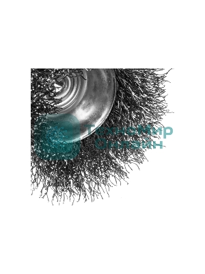 Щетка для дрели Denzel 50 мм, чашка, со шпилькой, нержавеющая витая проволока