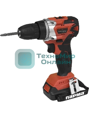 Дрель-шуруповерт Парма ДША-02А-1512/2Li, 12 В, 2 Ач, 23 Нм, бесщеточный