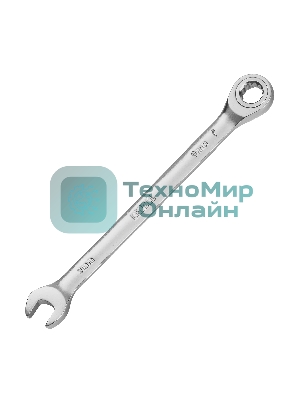 Ключ комбинированный трещоточный Denzel 9 мм, CrV, матовый хром
