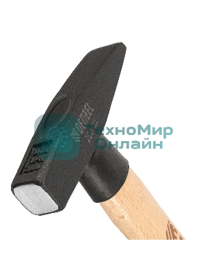 Молоток слесарный Denzel 200 г, кованый квадратный боек, буковая рукоятка