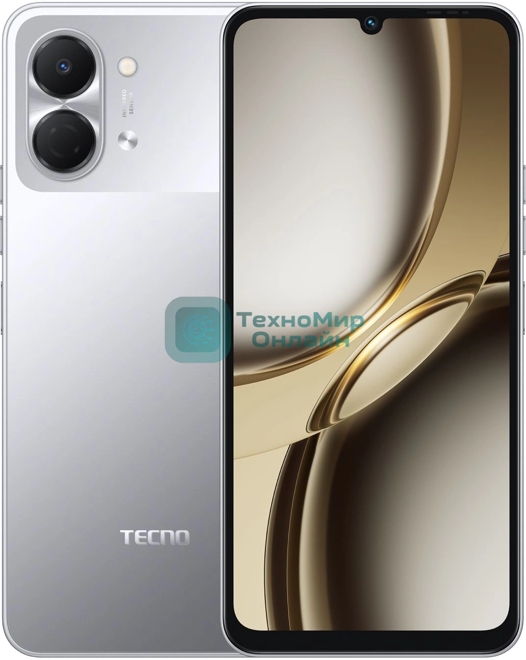 Смартфон Tecno Spark Go 3 128Gb 4Gb серый моноблок 3G 4G 2Sim 6.75