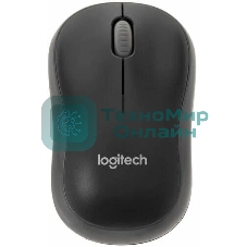 Мышь беспроводная Logitech M186 черный/серый, 1000 dpi, радиоканал, USB, кнопки - 3
