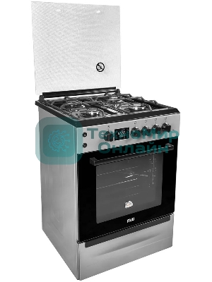 Плита комбинированная MIU 6041 ЕRPDCHK серый, конфорок 4 шт газовых, духовка 65 л, 60 см x 85 см x 60 см