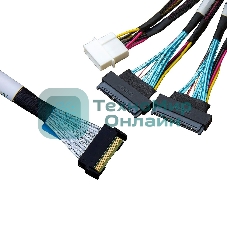 Кабель Amphenol RMC74-2464 Cable MCIO x8 74P (прямой Straight Type) -TO- 2* U.2 (SFF-8639), L:80cm (CMC239)