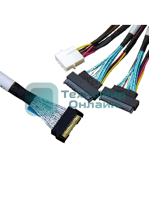 Кабель Amphenol RMC74-2464 Cable MCIO x8 74P (прямой Straight Type) -TO- 2* U.2 (SFF-8639), L:80cm (CMC239)