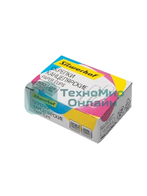 Скрепки Silwerhof 491029 металл 28мм (упаковка: 100 шт) картонная коробка