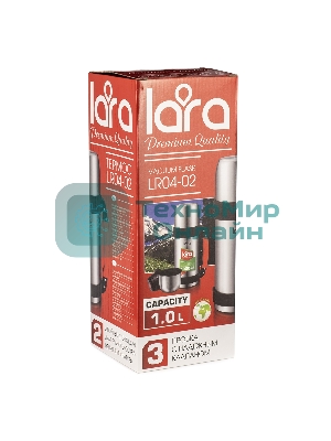 Термос LARA LR04-02 нержавеющая сталь 1 л