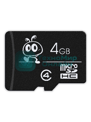 Флеш карта Micro SDHC 4Gb Smartbuy Сlass 4, адаптер в комплекте