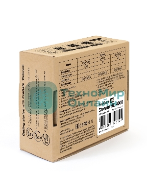 Веб-камера ExeGate Stream HD-4000 3840x2160, 30 кадр/с, USB Type-A, микрофон (2 шт, шумоподавление), автоматическая фокусировка, шторка приватности, универсальное крепление