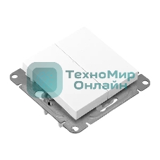 Механизм выключателя EKF UP1-SWW-20 двухклавишный, белый Эпика