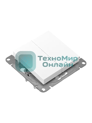 Механизм выключателя EKF UP1-SWW-20 двухклавишный, белый Эпика