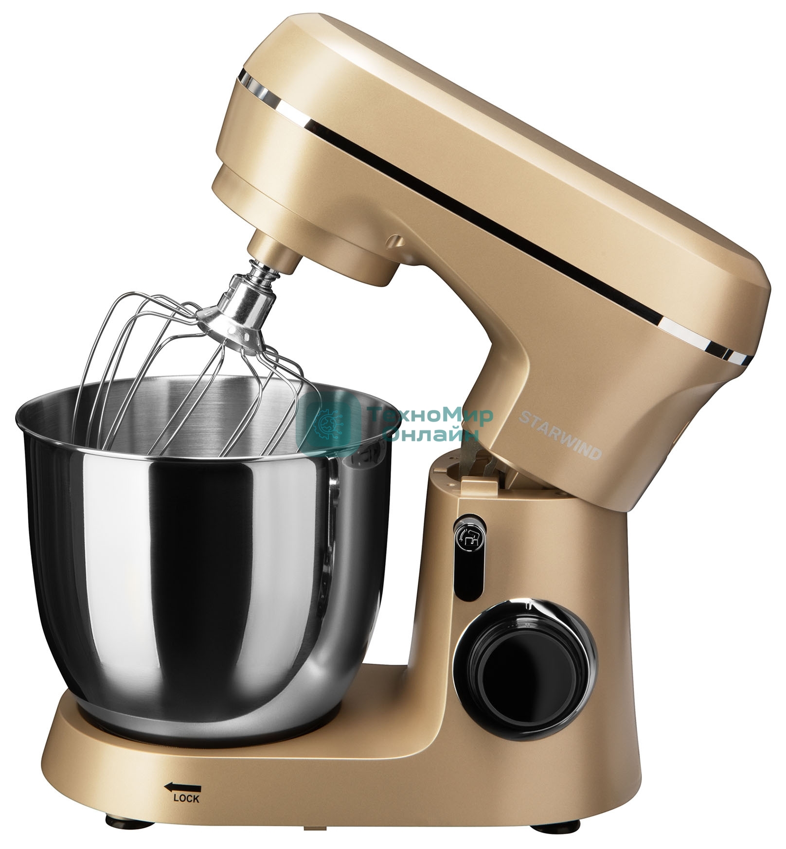 Миксер планетарный Starwind SPM6163 1300 Вт, золотистый