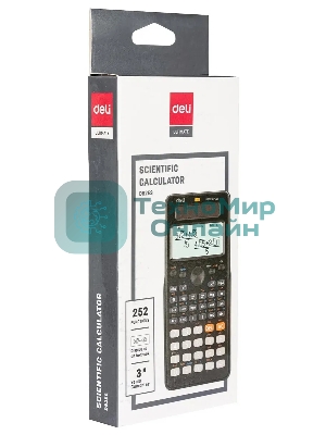 Калькулятор научный Deli ED82ES черный 10+2-разр.