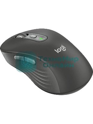 Мышь беспроводная Logitech M750 L Large графитовый, 4000 dpi, радиоканал, Bluetooth, USB, кнопки - 5