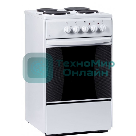 Плита электрическая Flama AE 1406 W белый, конфорок 4 электрических, духовка 50 л, 50 см x 85 см x 60 см