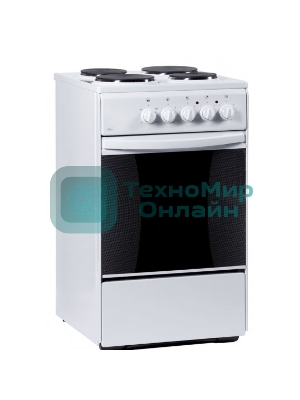 Плита электрическая Flama AE 1406 W белый, конфорок 4 электрических, духовка 50 л, 50 см x 85 см x 60 см