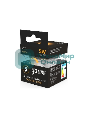 Лампа светодиодная Gauss LED MR16 GU5.3-dim 5W 2700K диммируемая
