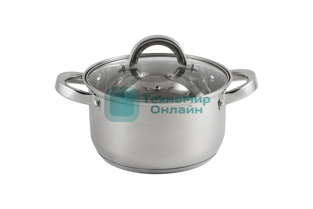 Кастрюля MALLONY Mediano нержавеющая сталь, со стеклянной крышкой, 2,6 л, d-18