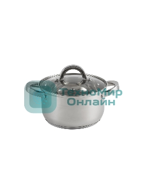 Кастрюля MALLONY Mediano нержавеющая сталь, со стеклянной крышкой, 2,6 л, d-18