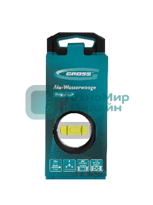 Уровень Gross 33654 алюминиевый, магнит., фрезерованный, 3 глазка, 0,5 мм/м, 1200 мм