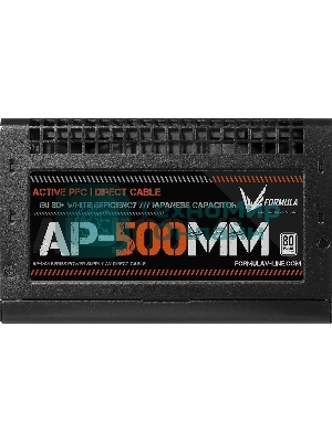 Блок питания Aerocool/Formula ATX 500W AP-500ММ 80 PLUS WHITE (20+4pin) APFC 120мм fan 6xSATA RTL
