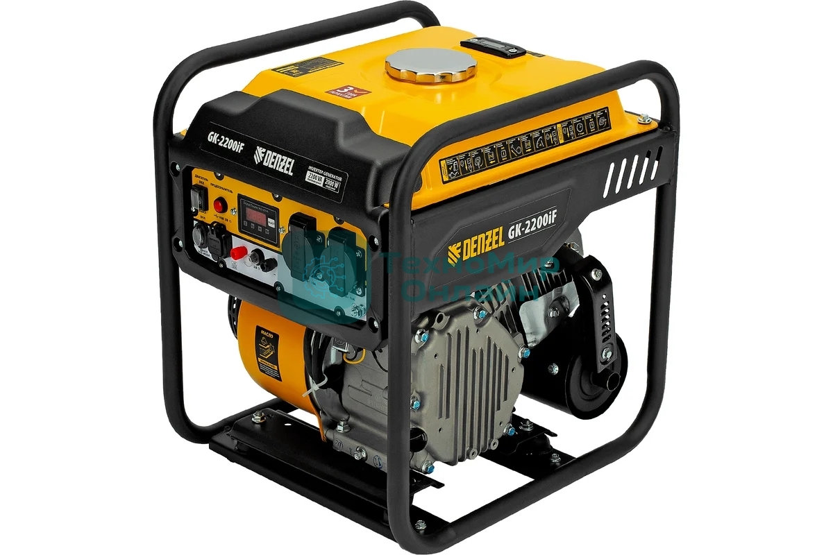 Электрогенератор бензиновый инверторный Denzel GK-2200iF, 2.2 кВт, 95 дБ, 27 кг