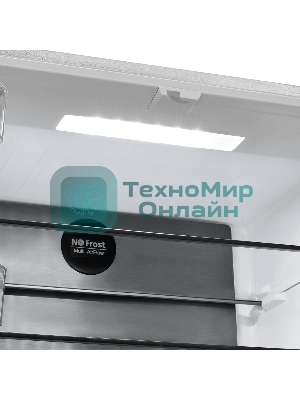 Холодильник Maunfeld MFF183NFWE белый трехкамерный инвертор 270/135л морозилка снизу, Total NoFrost, Side by Side