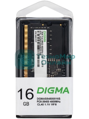 Оперативная память Digma, DDR5, 16GB (1x16 GB), 4800 MHz, CL40, SO-DIMM