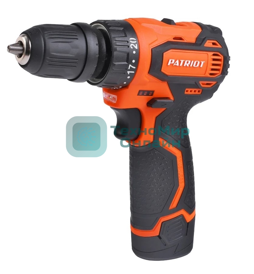 Дрель-шуруповерт Patriot BR 369Li, 12 В, 2 Ач, 35 Нм, бесщеточный