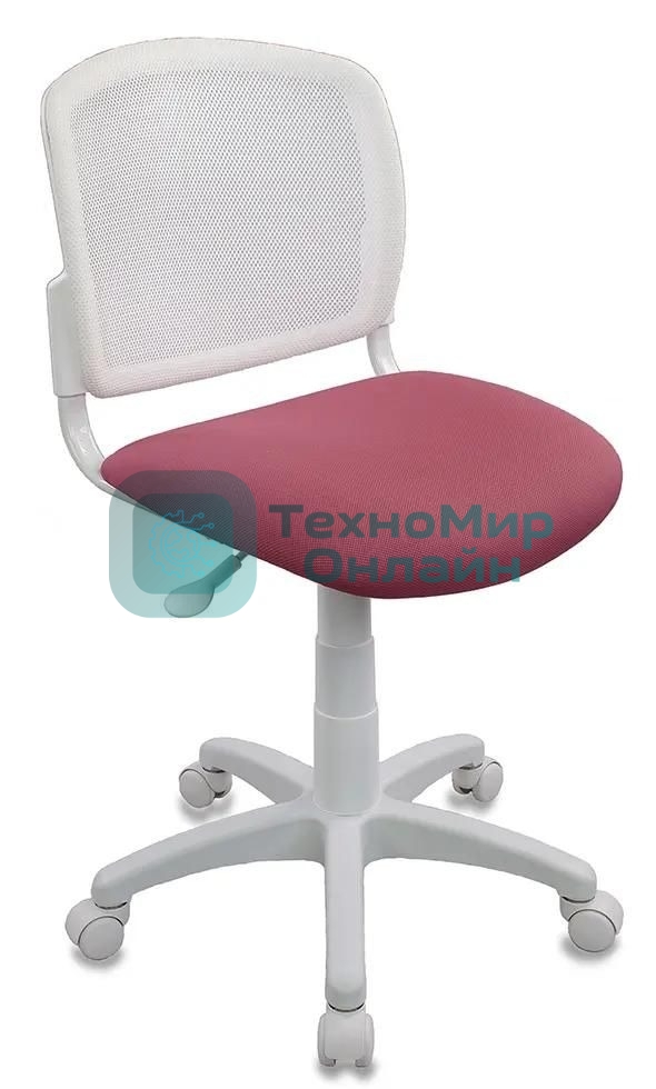 Кресло детское Бюрократ CH-W296NX/26-31 TW-15 белый, спинка сетка, сиденье розовый 26-31