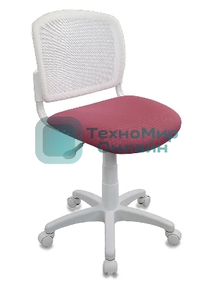 Кресло детское Бюрократ CH-W296NX/26-31 TW-15 белый, спинка сетка, сиденье розовый 26-31