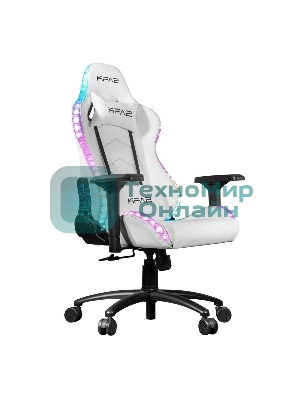 Кресло KFA2 Gaming Chair 01 RGB SE белый, экокожа, RGB-подсветка, подголовник