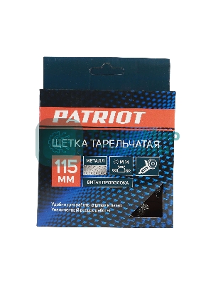 Щетка EDGE by PATRIOT тарельчатая 115ммХМ14 витая проволока