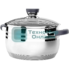 Кастрюля Lara LR02-474 Mercury 6,5 л, 24 см, нержавеющая сталь, с крышкой