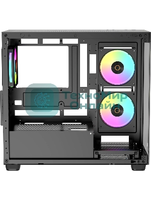 Компьютерный корпус Ocypus Gaммa C52 BK ARGB mATX/win/black/3 ARGB fans/no PSU/Tempered Glass